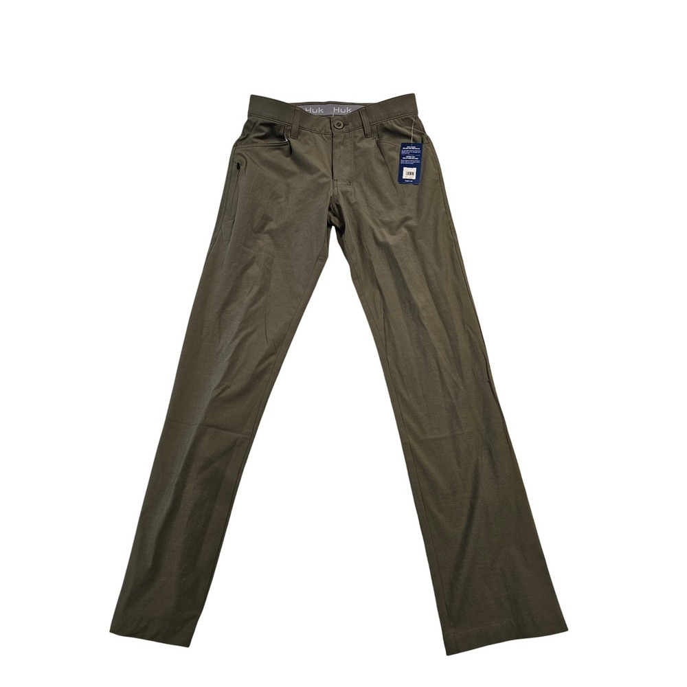 Huk Mens Kona 5 Pocket Pant Olive Green Fishing Performance Trousers 28x32 NEW